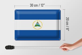 Signe en étain drapeau du Nicaragua 30x20cm drapeau du Nicaragua 4