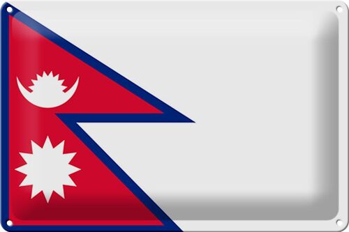 Blechschild Flagge Nepal 30x20cm Flag of Nepal