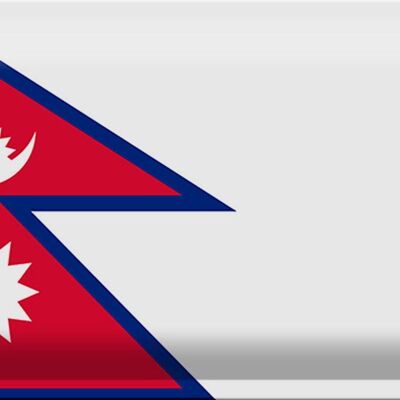 Targa in metallo Bandiera Nepal 30x20 cm Bandiera del Nepal