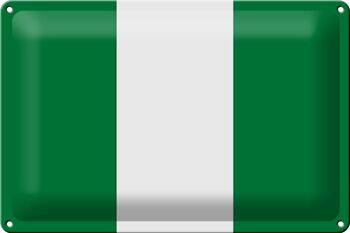 Signe en étain drapeau du Nigeria 30x20cm, drapeau du Nigeria 1