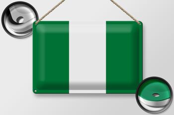 Signe en étain drapeau du Nigeria 30x20cm, drapeau du Nigeria 2