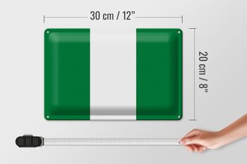 Signe en étain drapeau du Nigeria 30x20cm, drapeau du Nigeria 4