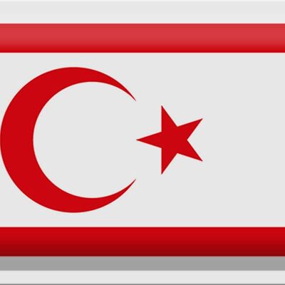 Cartel de chapa Bandera del Norte de Chipre 30x20cm Bandera del Norte de Chipre