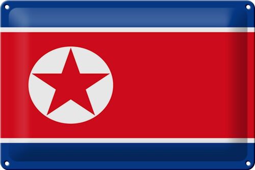 Blechschild Flagge Nordkorea 30x20cm Flag of North Korea