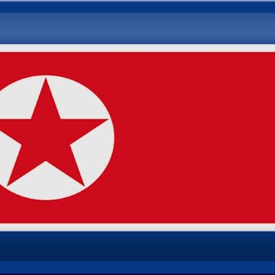 Cartel de chapa Bandera de Corea del Norte 30x20cm Bandera de Corea del Norte