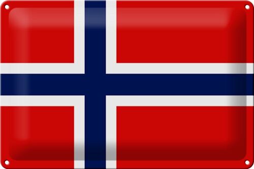 Blechschild Flagge Norwegen 30x20cm Flag of Norway