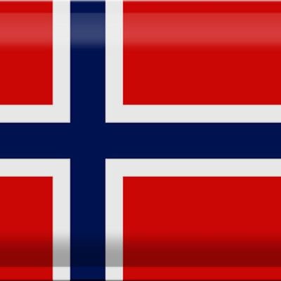 Targa in metallo Bandiera Norvegia 30x20 cm Bandiera della Norvegia