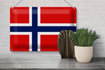 Drapeau de la Norvège en étain, 30x20cm, drapeau de la Norvège 3