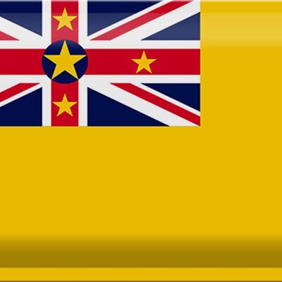Targa in metallo Bandiera Niue 30x20 cm Bandiera di Niue