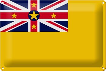 Signe en étain drapeau Niue 30x20cm drapeau de Niue 1