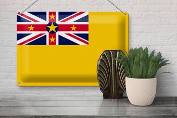 Signe en étain drapeau Niue 30x20cm drapeau de Niue 3