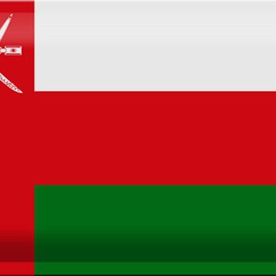 Signe en étain Drapeau d'Oman 30x20cm Drapeau d'Oman