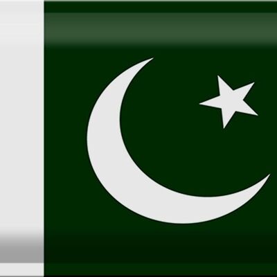 Targa in metallo Bandiera Pakistan 30x20 cm Bandiera del Pakistan