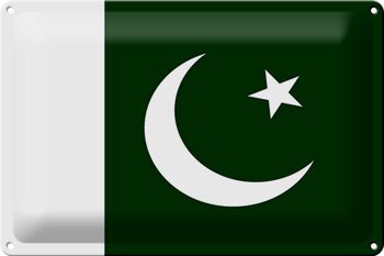 Signe en étain drapeau Pakistan 30x20cm drapeau du Pakistan 1