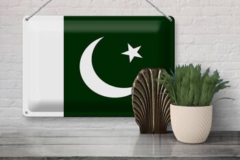 Signe en étain drapeau Pakistan 30x20cm drapeau du Pakistan 3