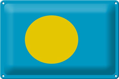 Blechschild Flagge Palau 30x20cm Flag of Palau