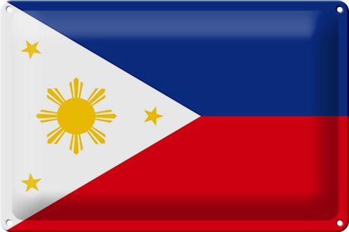 Blechschild Flagge Philippinen 30x20cm Flag of Philippines