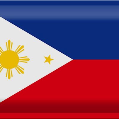 Blechschild Flagge Philippinen 30x20cm Flag of Philippines