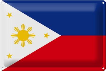 Drapeau des Philippines en étain, 30x20cm, drapeau des Philippines 1