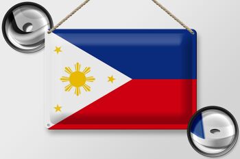 Drapeau des Philippines en étain, 30x20cm, drapeau des Philippines 2