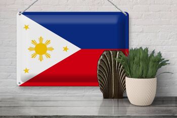 Drapeau des Philippines en étain, 30x20cm, drapeau des Philippines 3