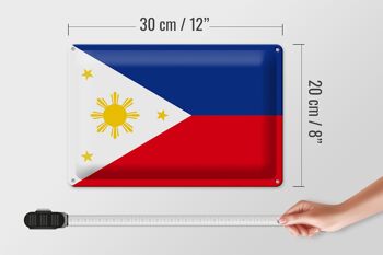Drapeau des Philippines en étain, 30x20cm, drapeau des Philippines 4