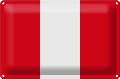 Blechschild Flagge Peru 30x20cm Flag of Peru