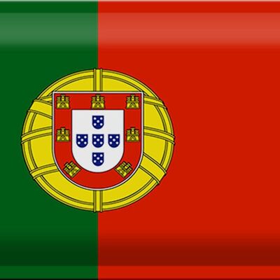 Targa in metallo Bandiera Portogallo 30x20 cm Bandiera del Portogallo