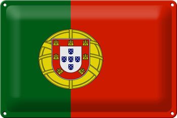 Signe en étain drapeau Portugal 30x20cm drapeau du Portugal 1