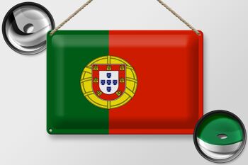 Signe en étain drapeau Portugal 30x20cm drapeau du Portugal 2