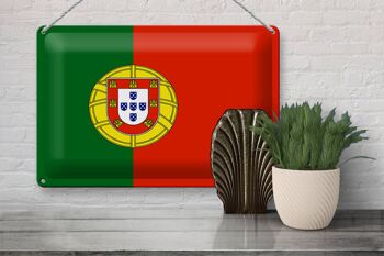 Signe en étain drapeau Portugal 30x20cm drapeau du Portugal 3