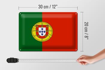 Signe en étain drapeau Portugal 30x20cm drapeau du Portugal 4