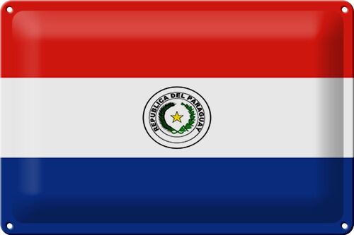 Blechschild Flagge Paraguay 30x20cm Flag of Paraguay