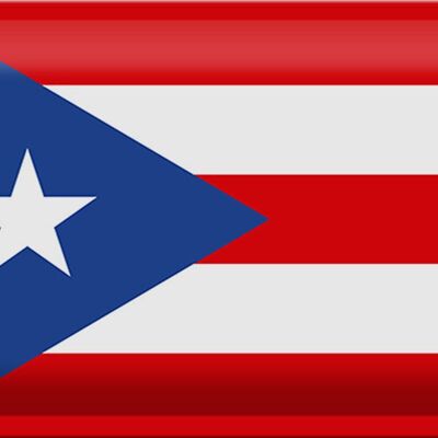 Cartel de chapa Bandera de Puerto Rico 30x20cm Bandera de Puerto Rico
