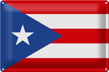 Signe en étain drapeau de Porto Rico 30x20cm drapeau de Porto Rico 1