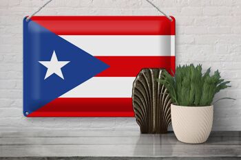 Signe en étain drapeau de Porto Rico 30x20cm drapeau de Porto Rico 3