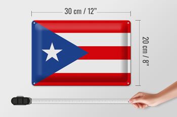 Signe en étain drapeau de Porto Rico 30x20cm drapeau de Porto Rico 4