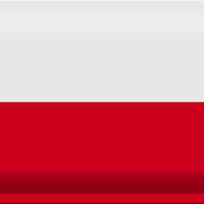 Targa in metallo Bandiera Polonia 30x20 cm Bandiera della Polonia