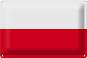 Signe en étain drapeau Pologne 30x20cm drapeau de la Pologne 1