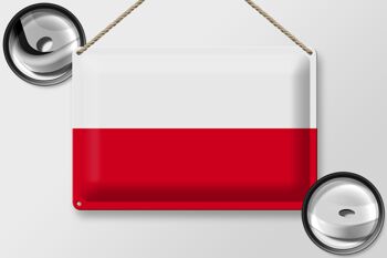 Signe en étain drapeau Pologne 30x20cm drapeau de la Pologne 2