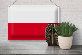 Signe en étain drapeau Pologne 30x20cm drapeau de la Pologne 3