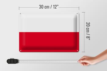 Signe en étain drapeau Pologne 30x20cm drapeau de la Pologne 4