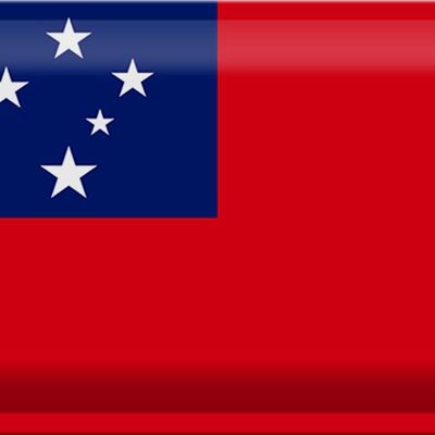 Signe en étain drapeau des Samoa 30x20cm drapeau des Samoa