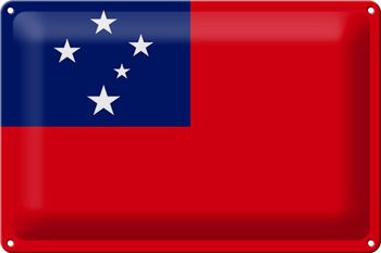 Signe en étain drapeau des Samoa 30x20cm drapeau des Samoa 1
