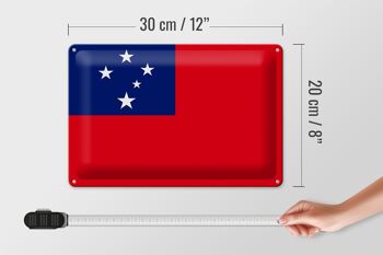 Signe en étain drapeau des Samoa 30x20cm drapeau des Samoa 4