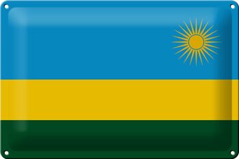 Signe en étain Drapeau du Rwanda 30x20cm Drapeau du Rwanda 1