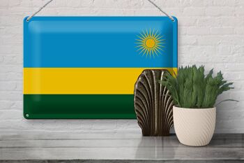 Signe en étain Drapeau du Rwanda 30x20cm Drapeau du Rwanda 3