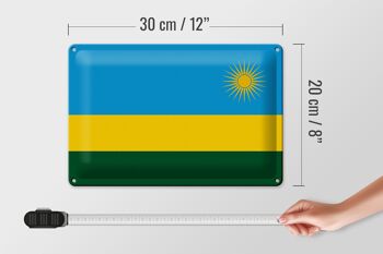 Signe en étain Drapeau du Rwanda 30x20cm Drapeau du Rwanda 4