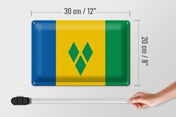 Panneau en tôle drapeau Saint-Vincent-et-Grenadines 30x20cm 4
