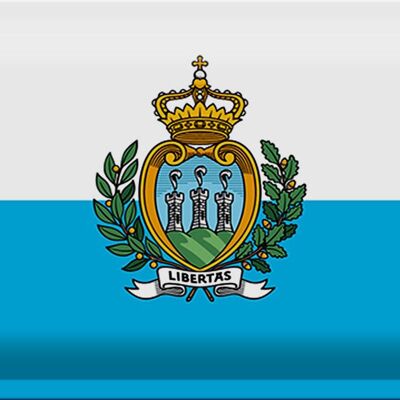 Cartel de chapa Bandera de San Marino 30x20cm Bandera de San Marino